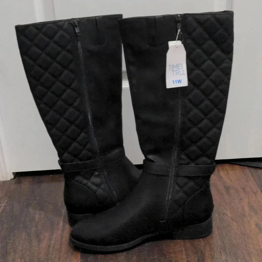 Time and Tru Women's Quilted Riding Boot